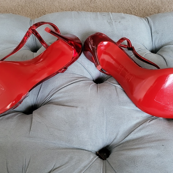 Christian Louboutin Patent Candy Apple Red Stiletto Heels - Picture 3 of 7